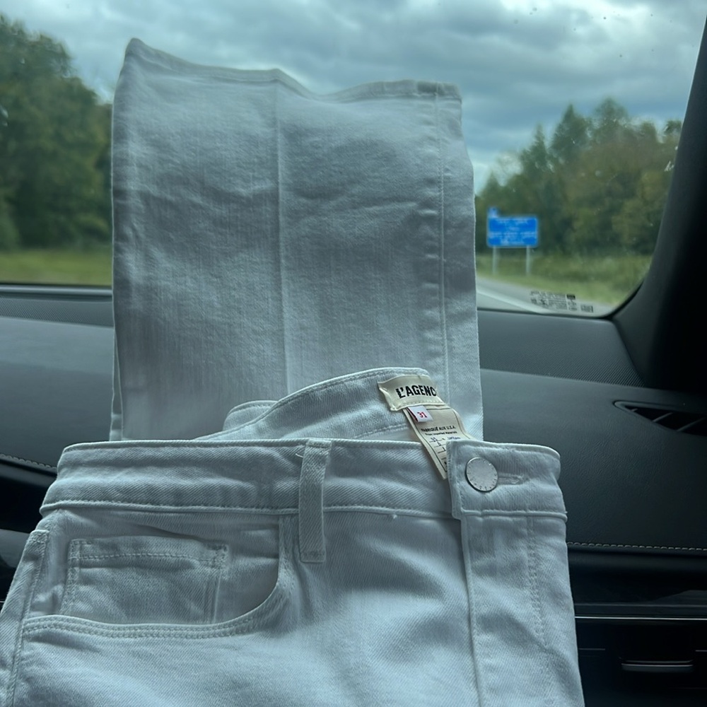L’AGENCE 31 ORIANA HIGH RISE STRAIGHT BLANC WHITE JEANS! BRAND NEW WITH TAGS! - Picture 15 of 17
